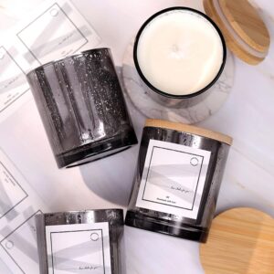 10oz Dark Gray Glass Candle Jars With Lids