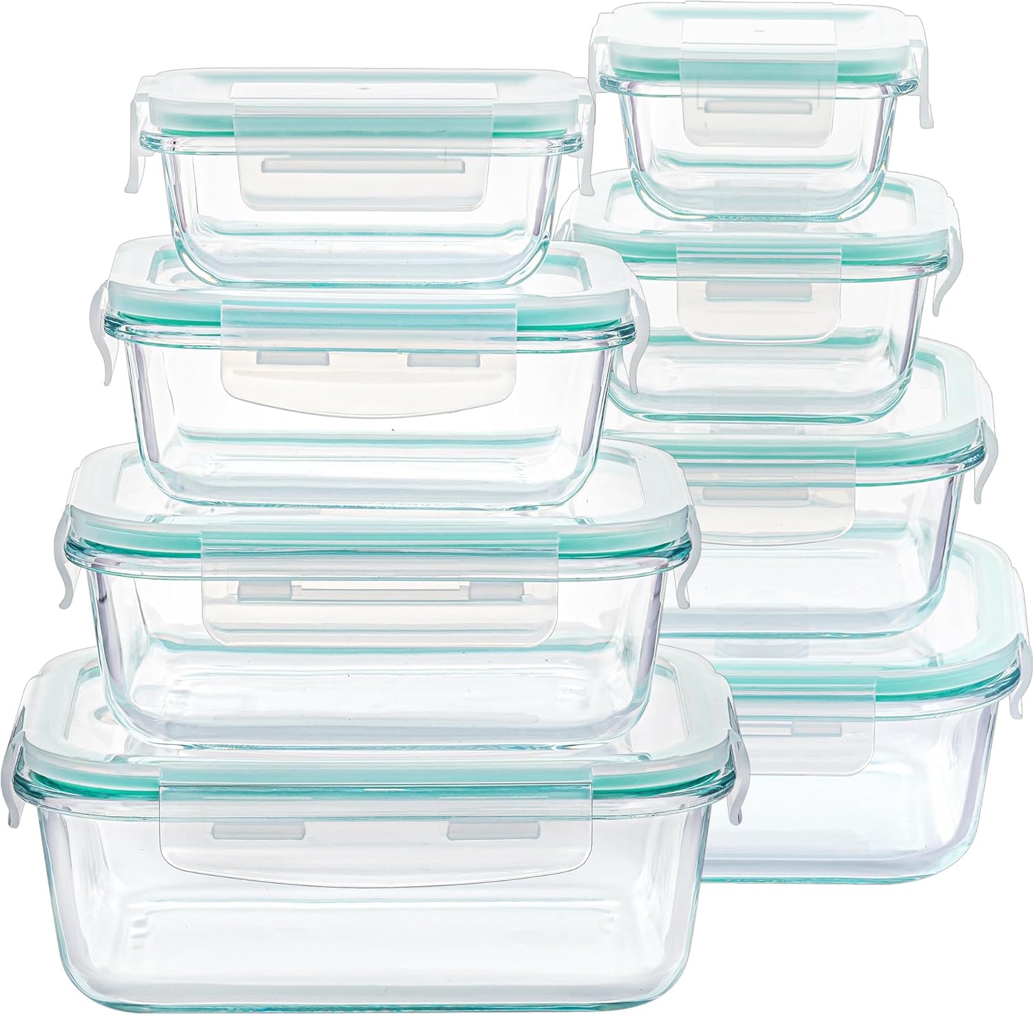 8 Pack Glass Food Storage Containers with Airtight Lids