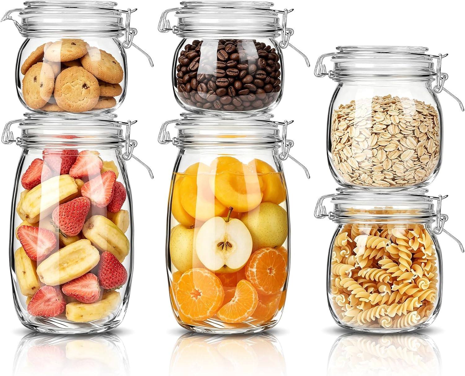17oz/26oz/50oz Clear Glass Food Storage Containers