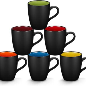 12oz Colorful Matte Black Ceramic Coffee Mugs
